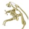 Kingston Brass KS229PB Tub Wall Mount Clawfoot Tub Faucet with Hand Shower, Polished Brass KS229PB - alternate 1